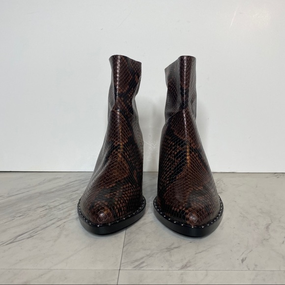 New! Treasure and Bond Farrah Studded Snakeskin Faux Leather Bootie 5 1/2 - Picture 2 of 16